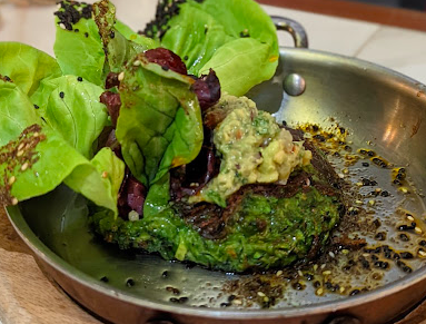 Café 21 Gaslamp signature dishes Veggie Power Bowl
Mediterranean Fried Rice
Beet Cured Salmon Spinach + Zucchini Savory Cake